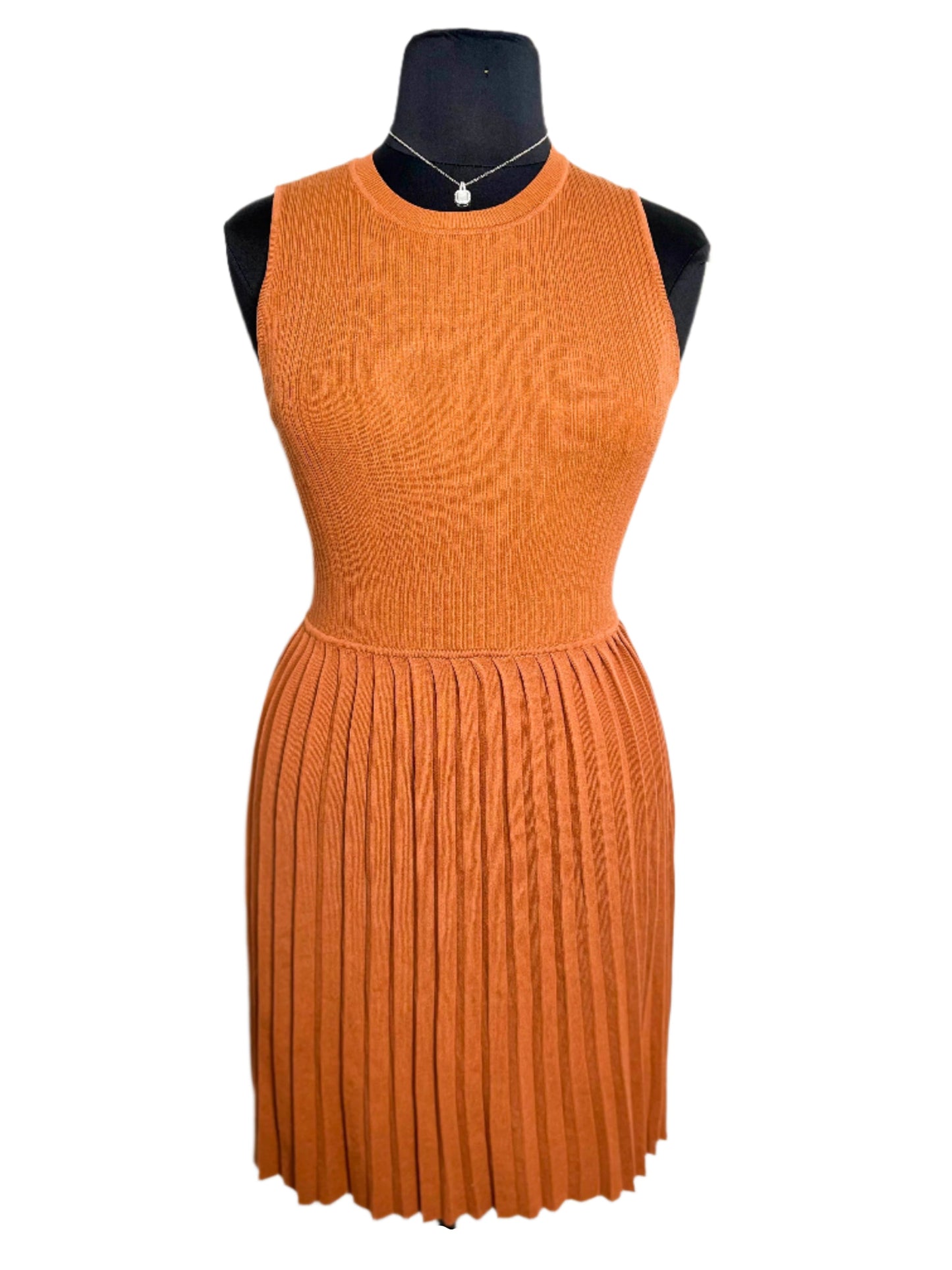 Pleated Knit Style Dress, XL