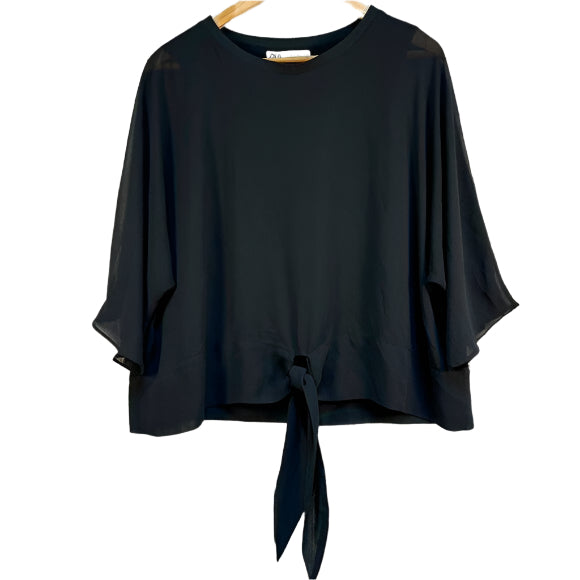 Zara New Overlay Lined Tie Top, XL