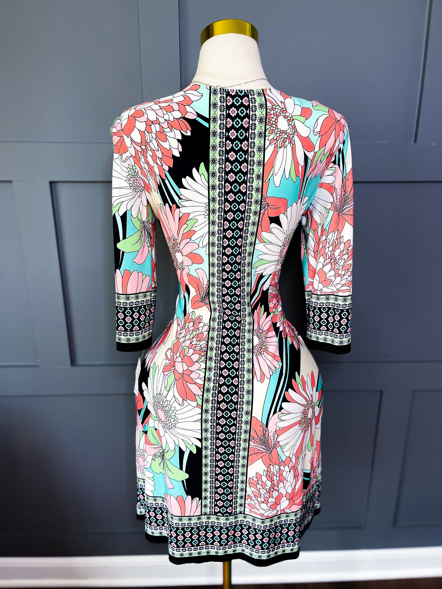 Floral Mosaic Bodycon Dress, 12