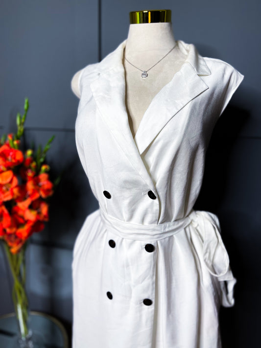Belted Double Breasted Vest Dress, 18W
