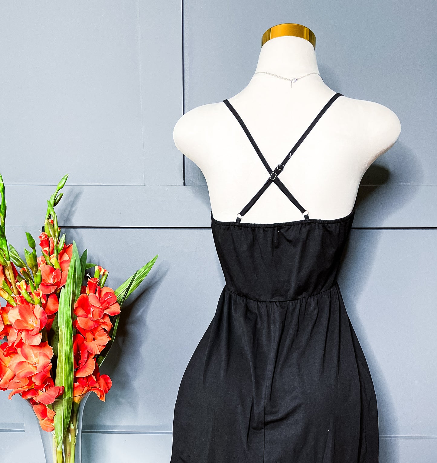 New Black Luxe Dress, M/L