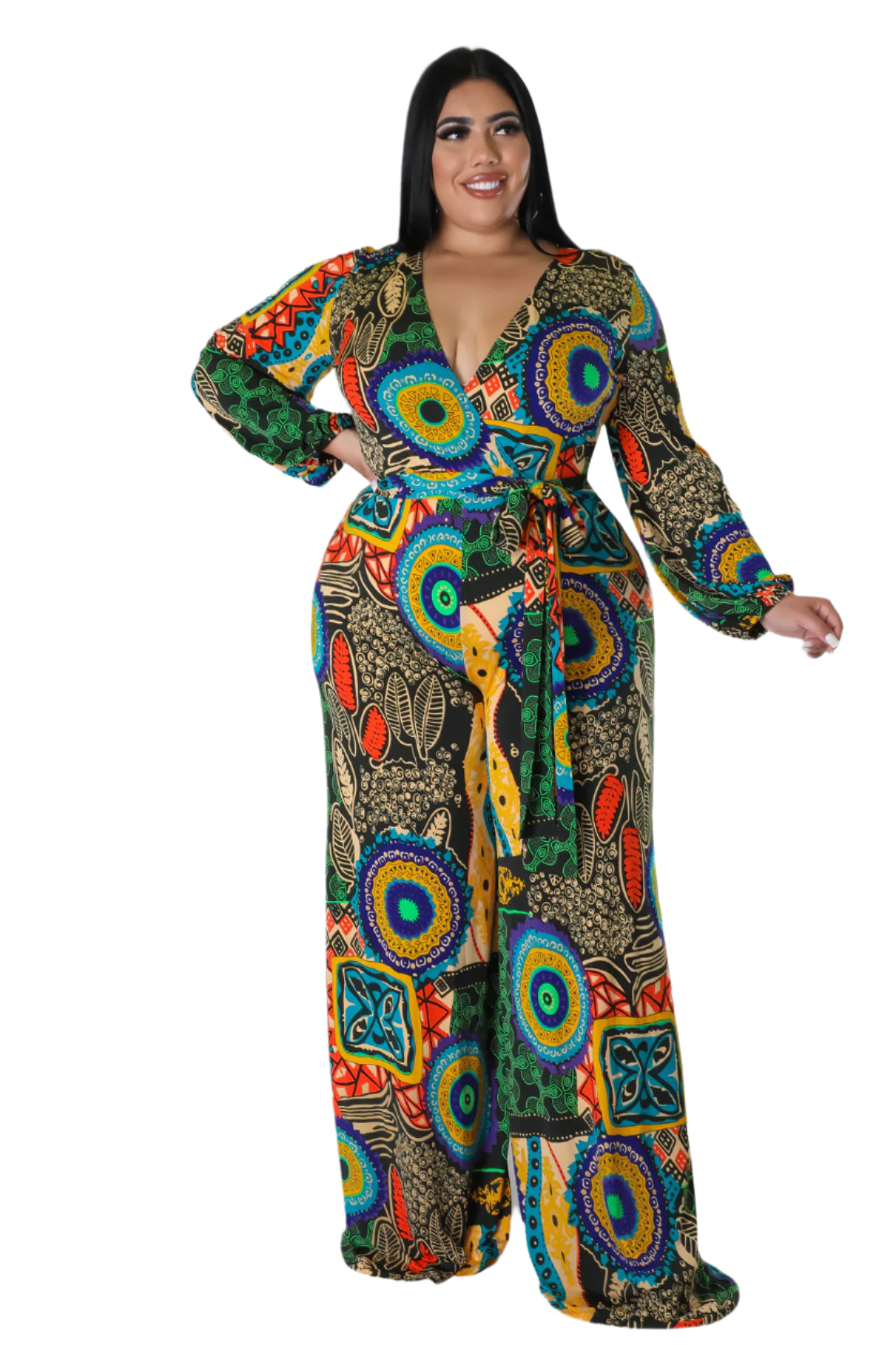 New Abstract Style Jumpsuit, 16W-18W