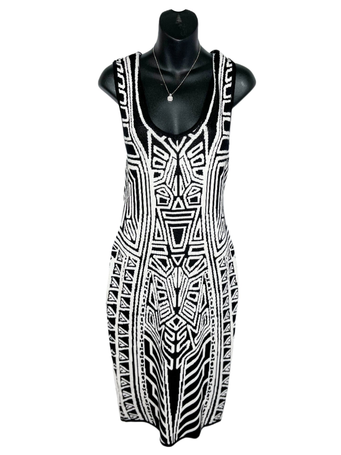 Abstract Style Bodycon Dress, M