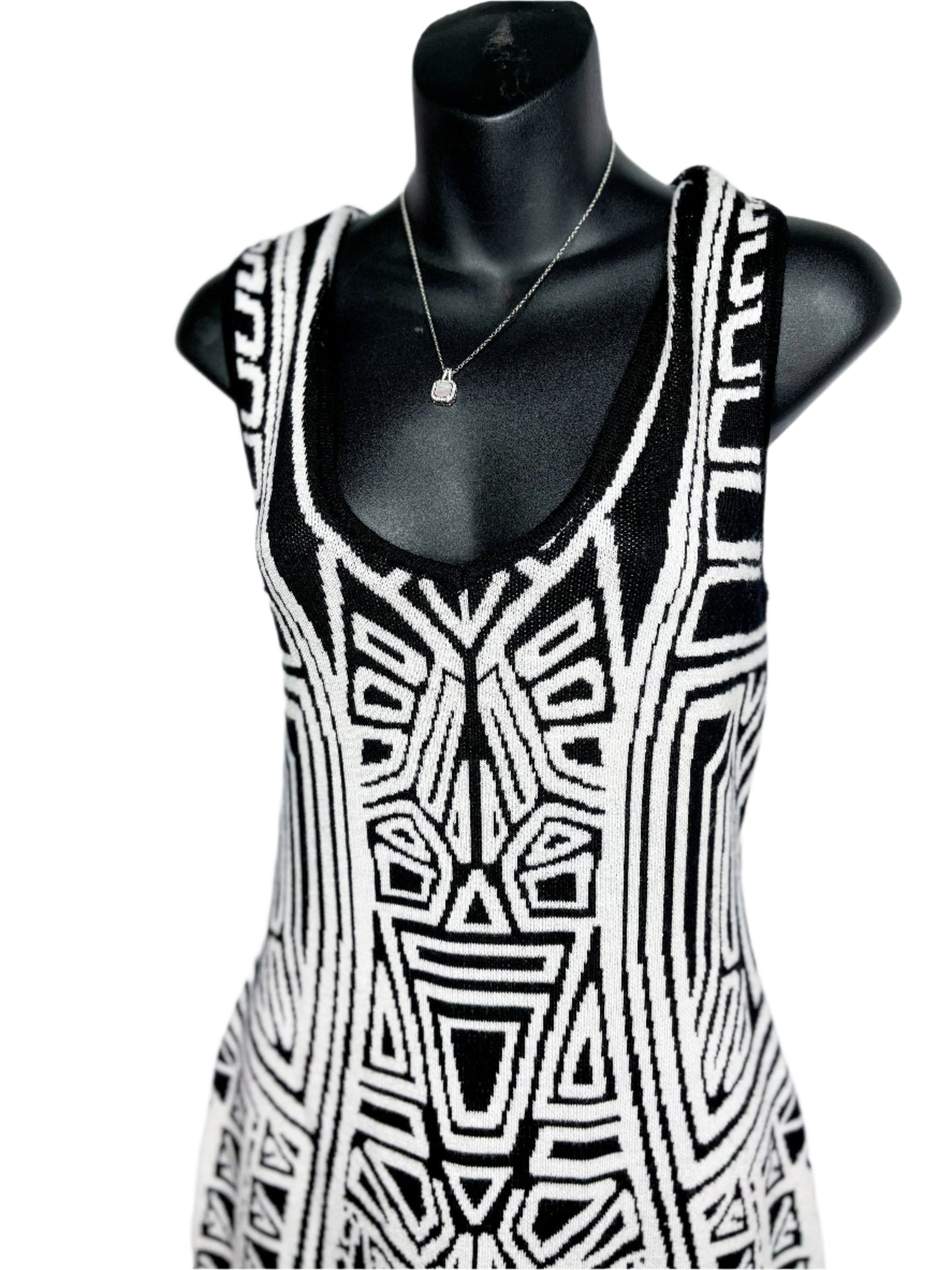 Abstract Style Bodycon Dress, M