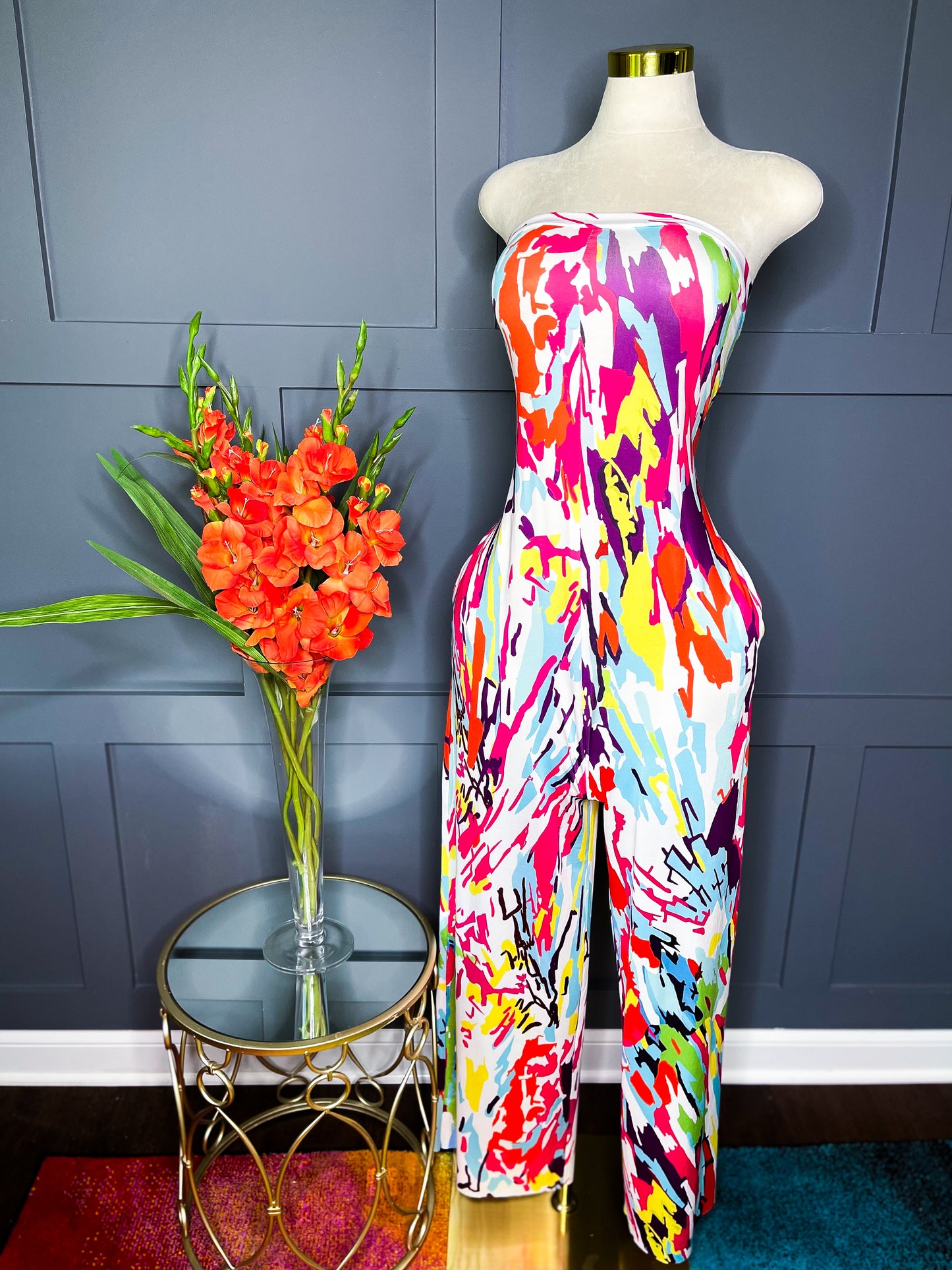 Abstract Tube Jumpsuit, XL
