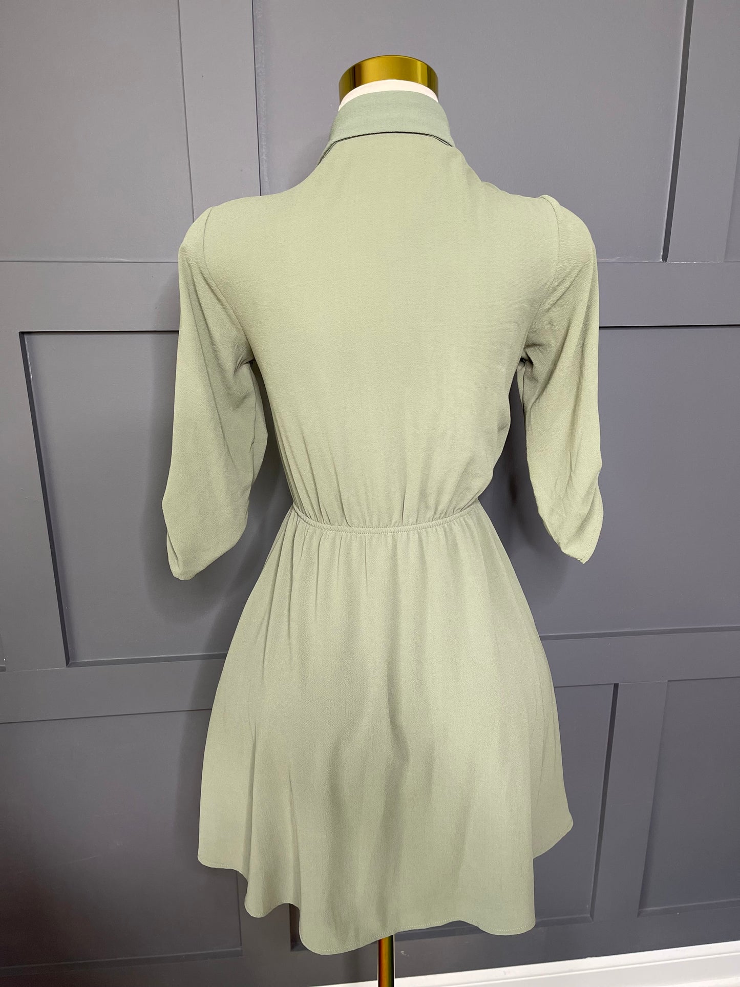 Soft Sage Shirt Dress, S