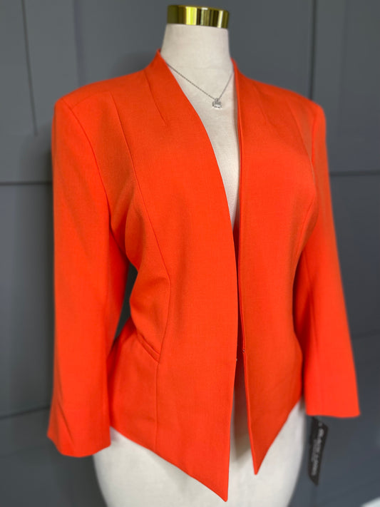Power Move Open-Front Blazer – Fiery Orange, 16/18