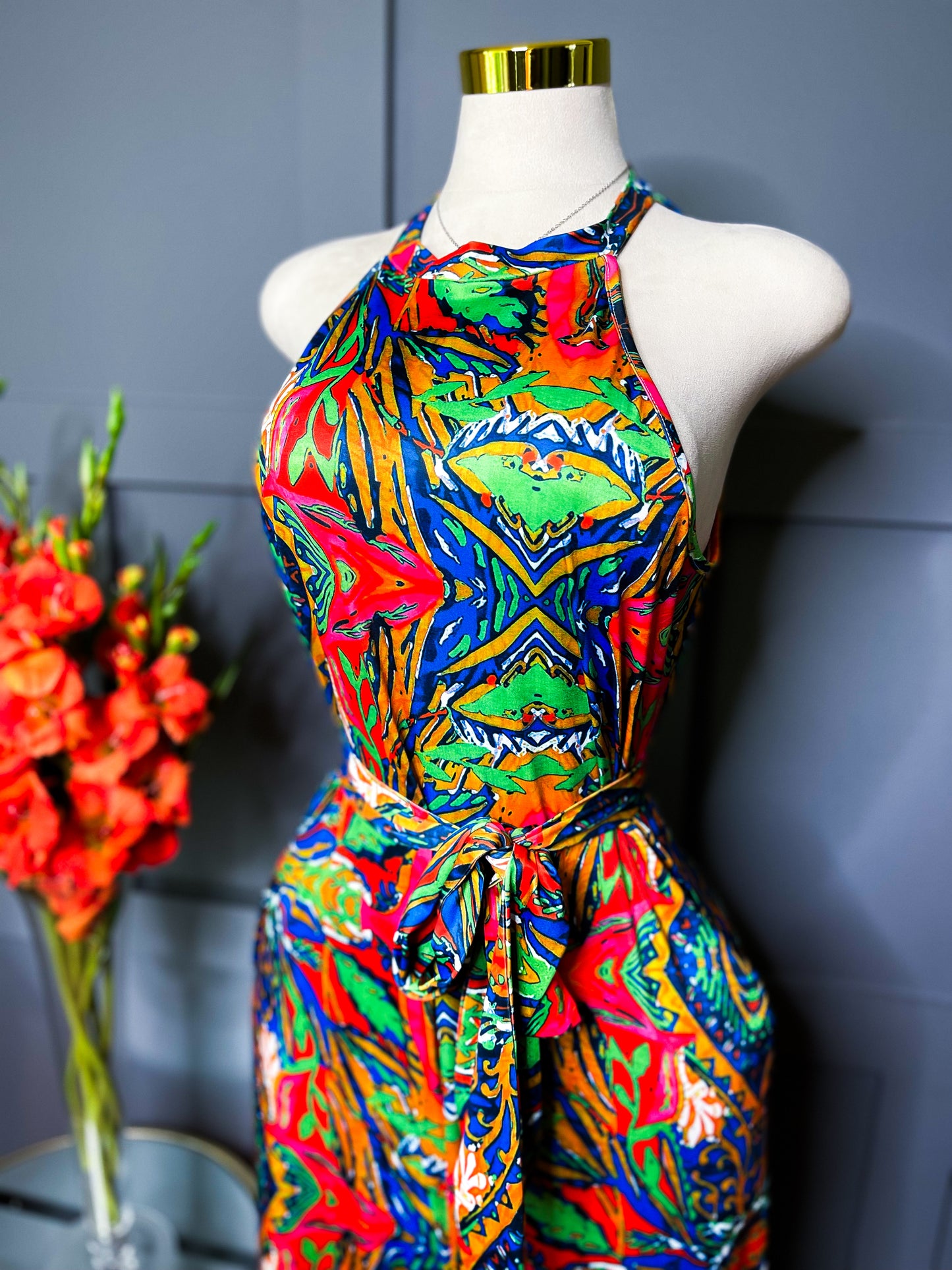 Radiant Halter Jumpsuit, 1X