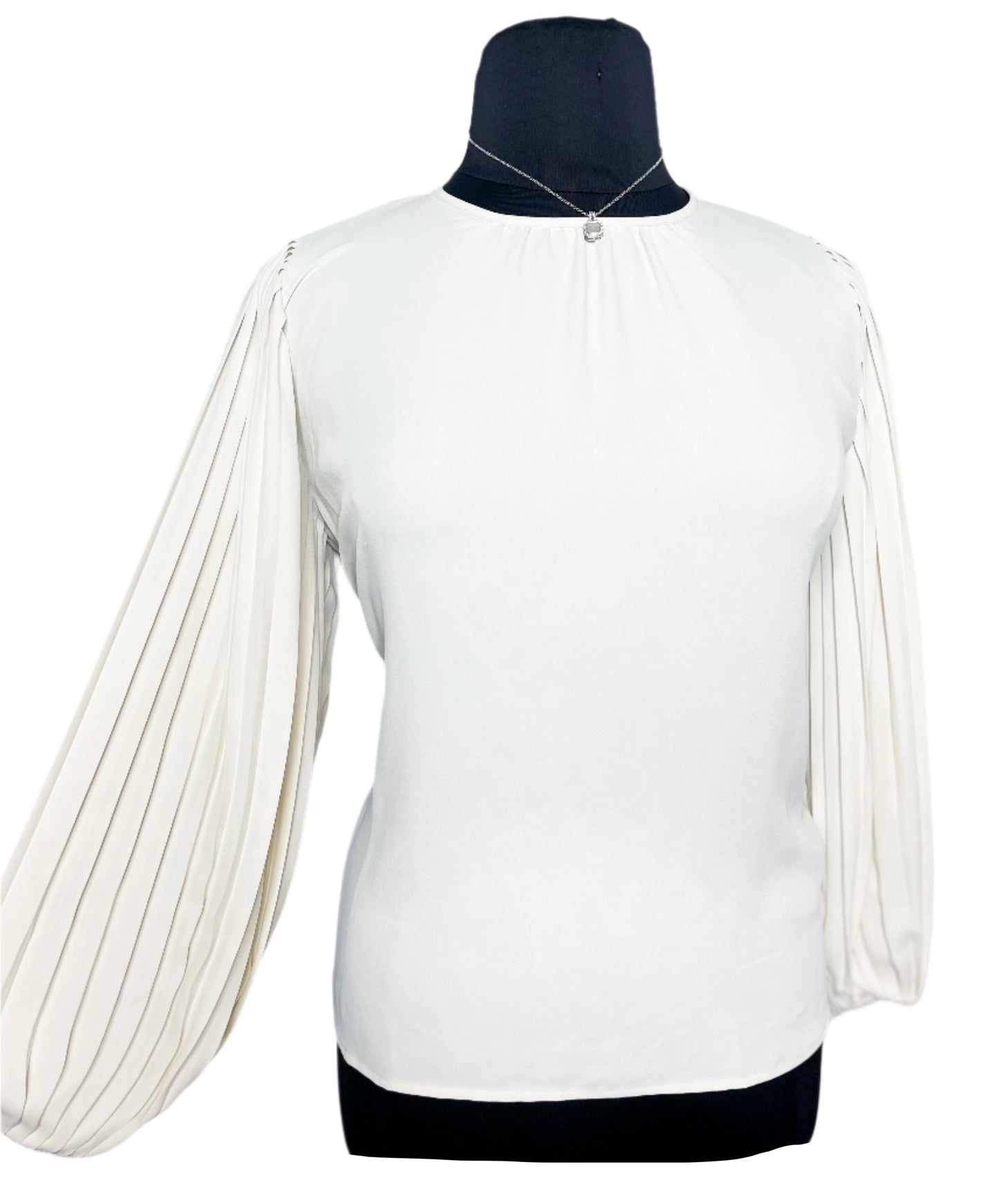 Ann Taylor Pleated Sleeve Top, L