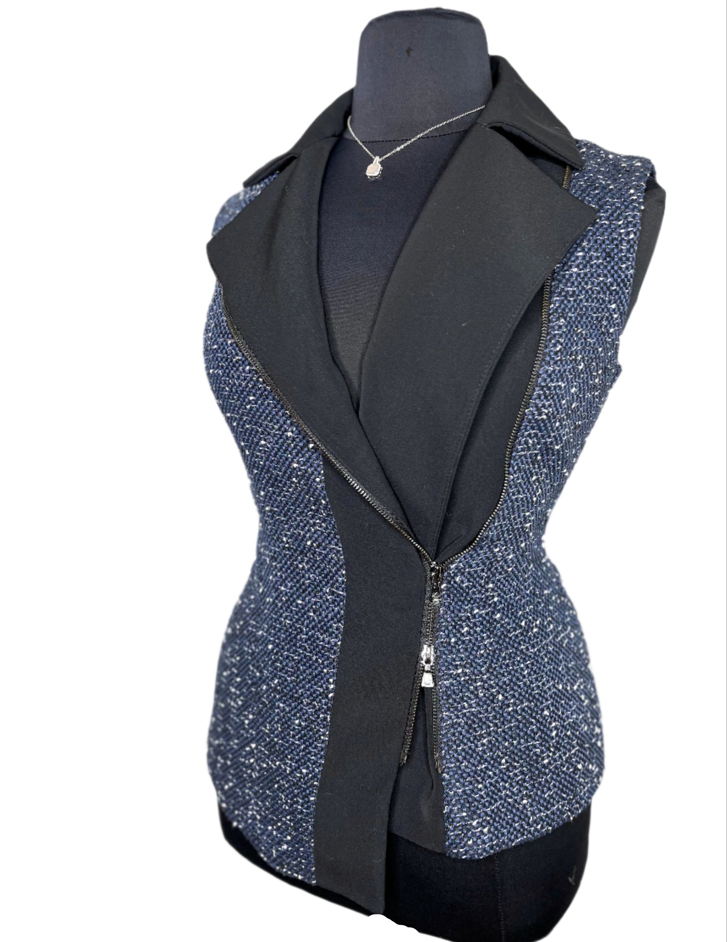 Anne Klein Zip Up Tweed Vest, 10/12