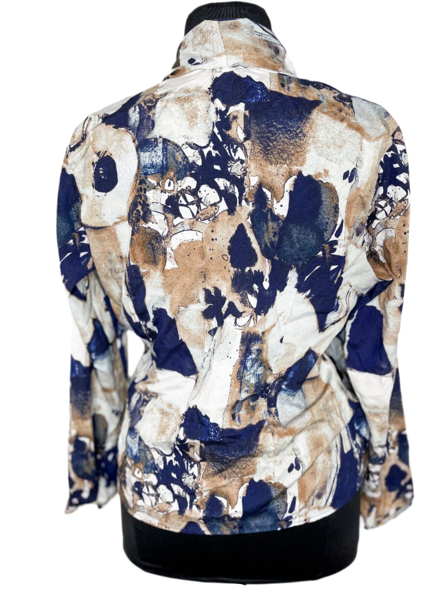 Vibrant Navy Lightweight Drape Blouse, L