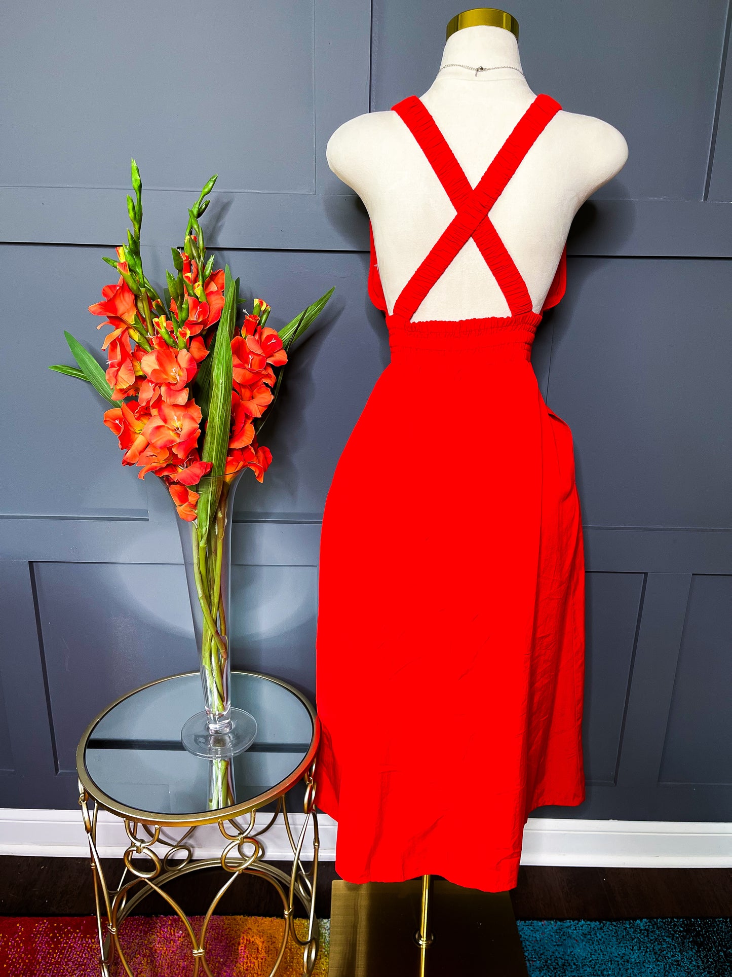 New Cotton Style MIDI Dress, L