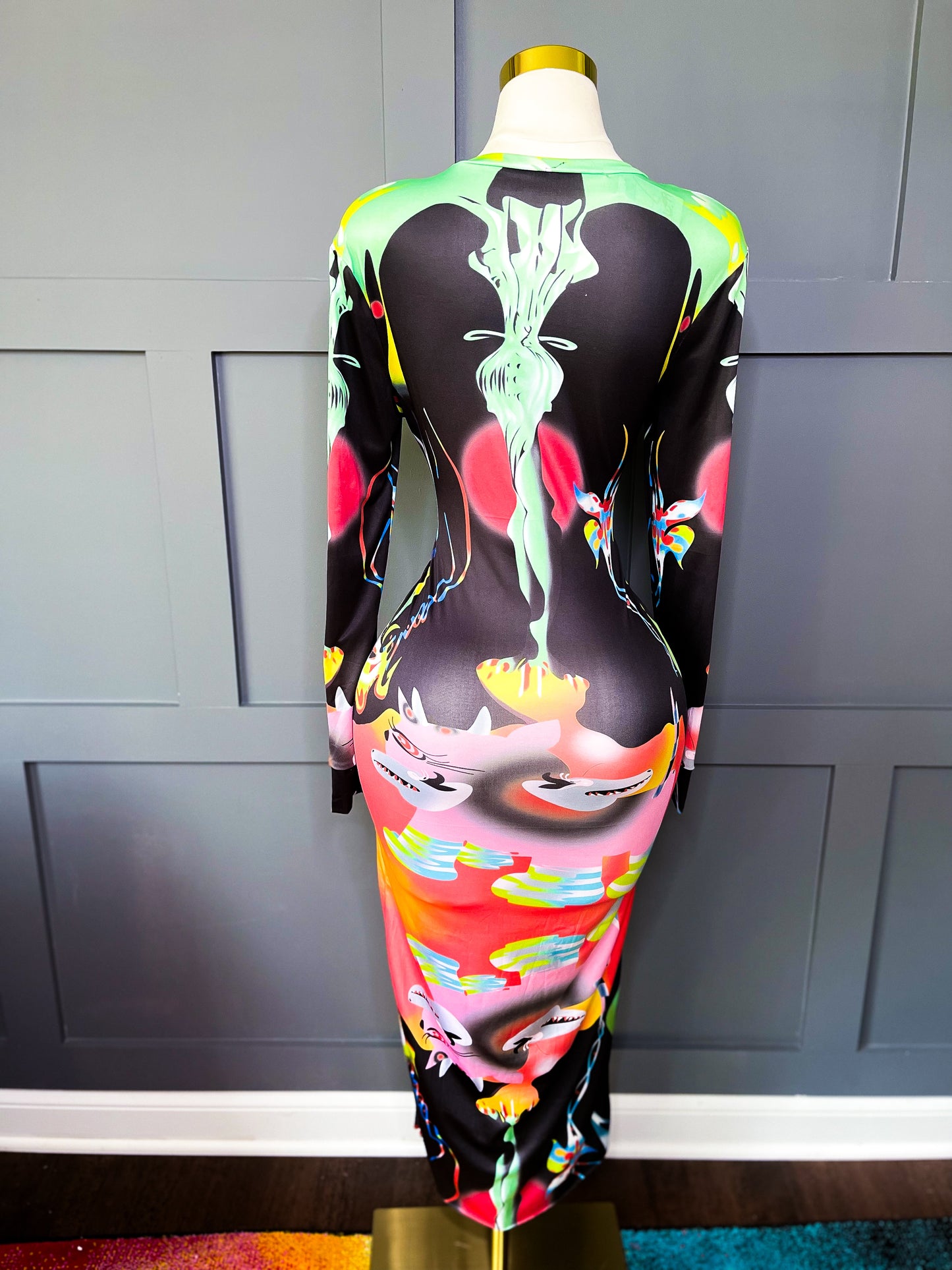 Vivid Dreams Abstract Dress, L/XL