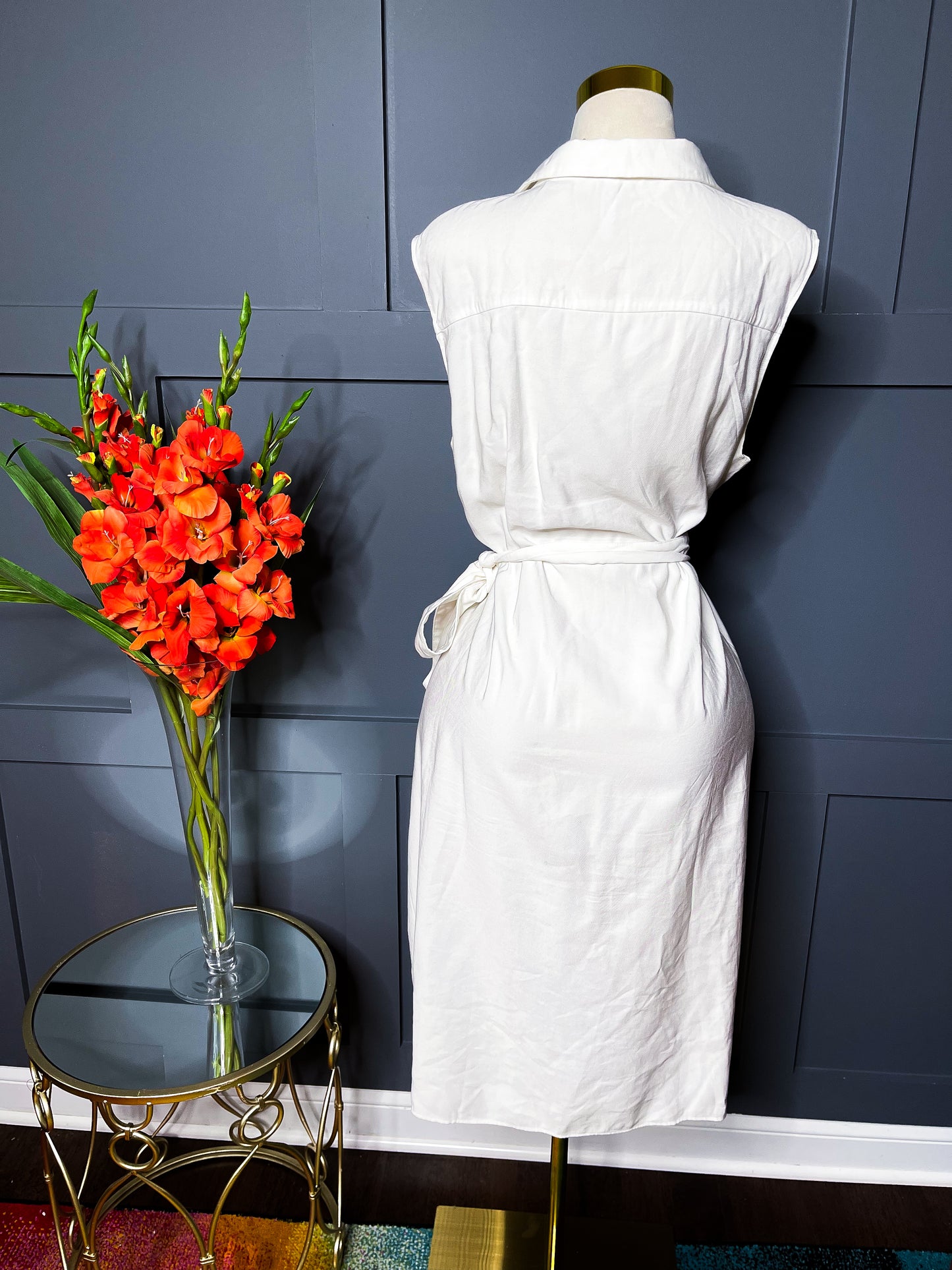 Belted Double Breasted Vest Dress, 18W
