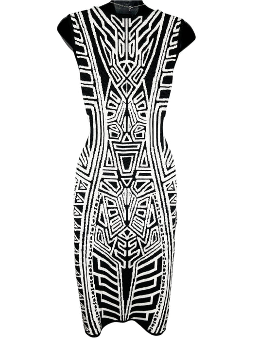 Abstract Style Bodycon Dress, M