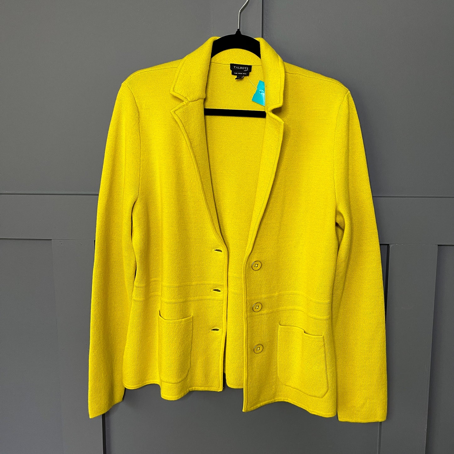 Lemon Pop Blazer Knit Cardigan, M