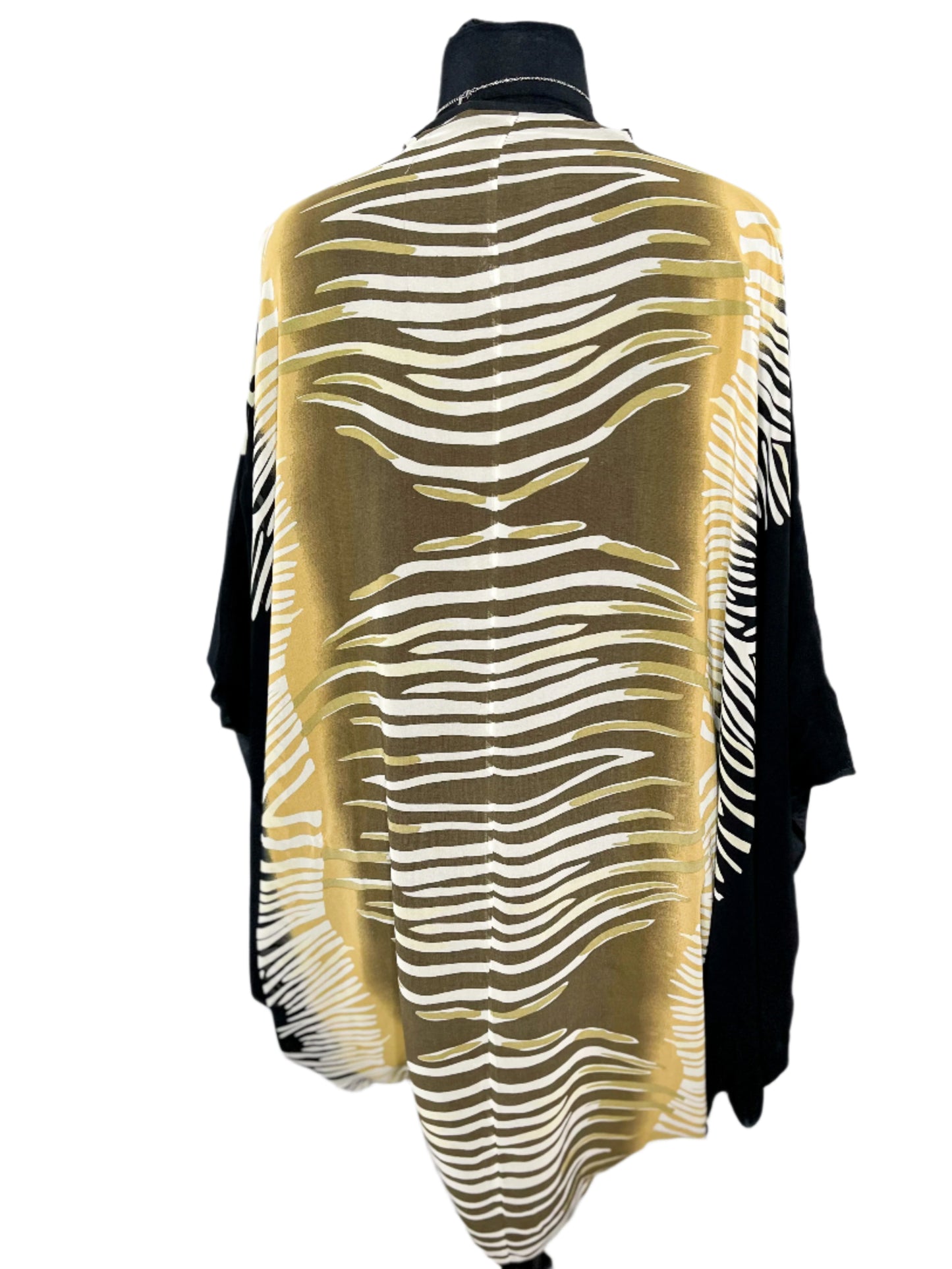 Striped Drape Kimono, One Size