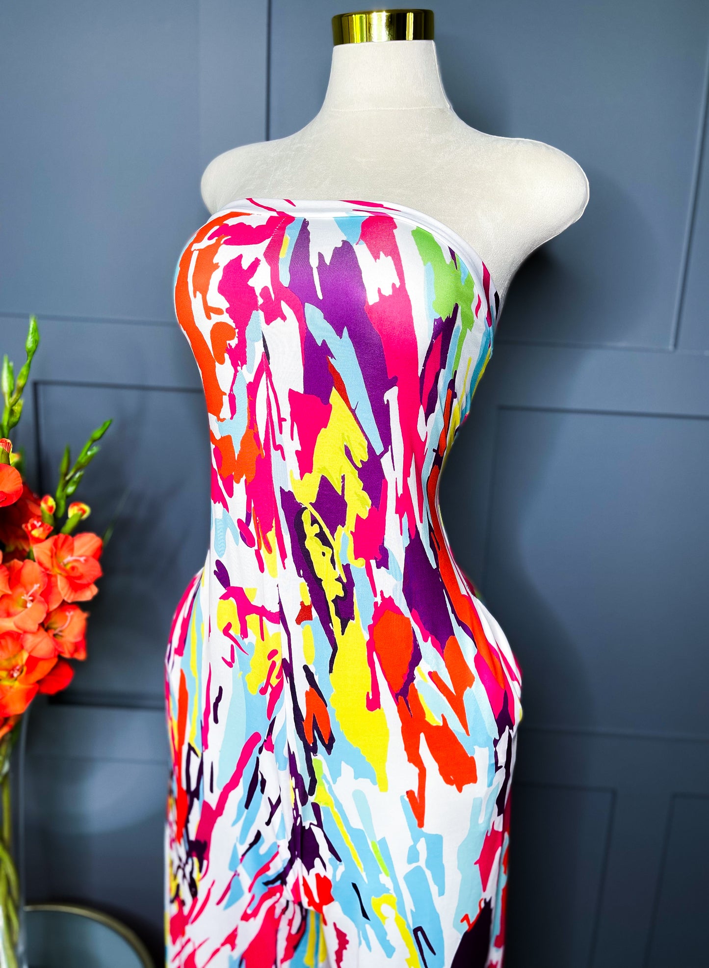 Abstract Tube Jumpsuit, XL