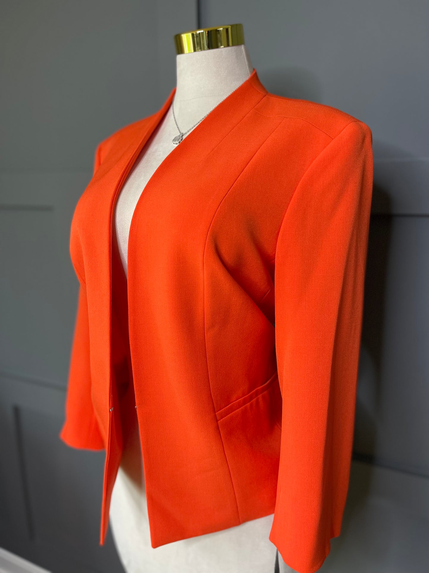 Power Move Open-Front Blazer – Fiery Orange, 16/18