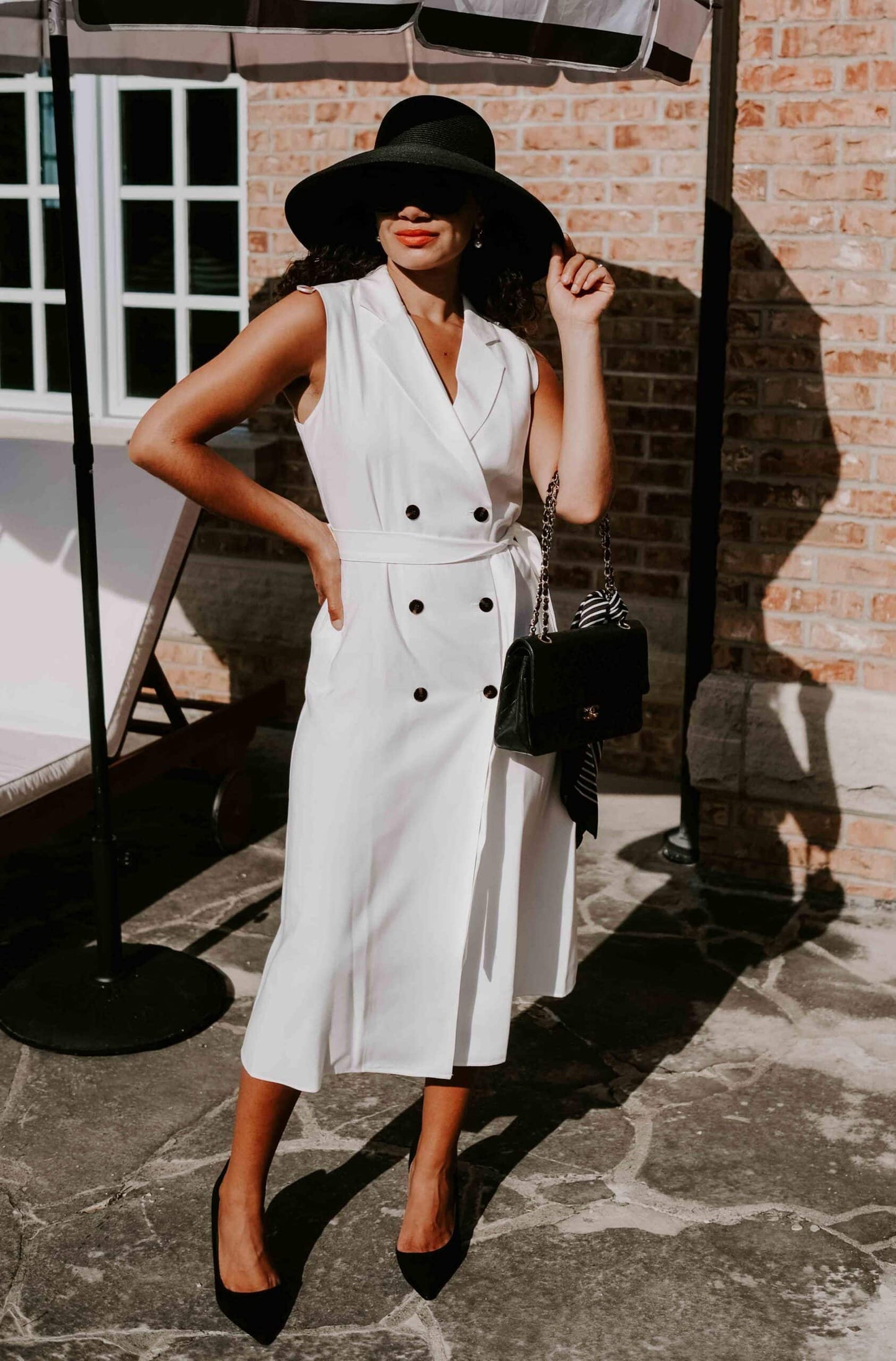 Belted Double Breasted Vest Dress, 18W