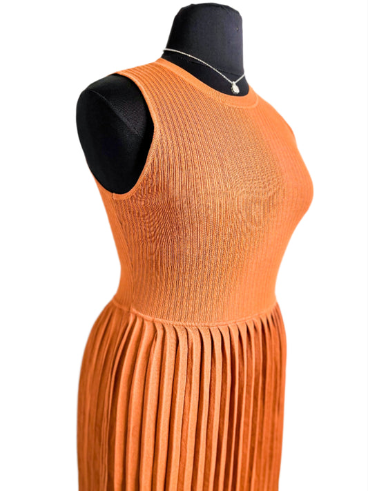Pleated Knit Style Dress, XL