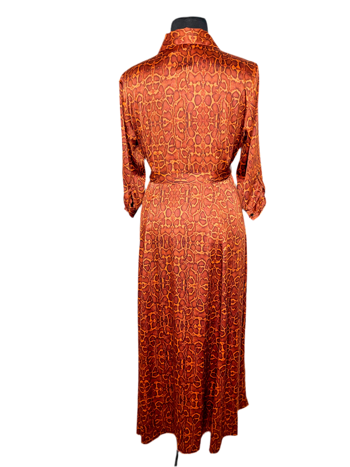 Snakeskin Satin Feel Dress, 12W-14W