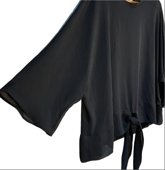 Zara New Overlay Lined Tie Top, XL