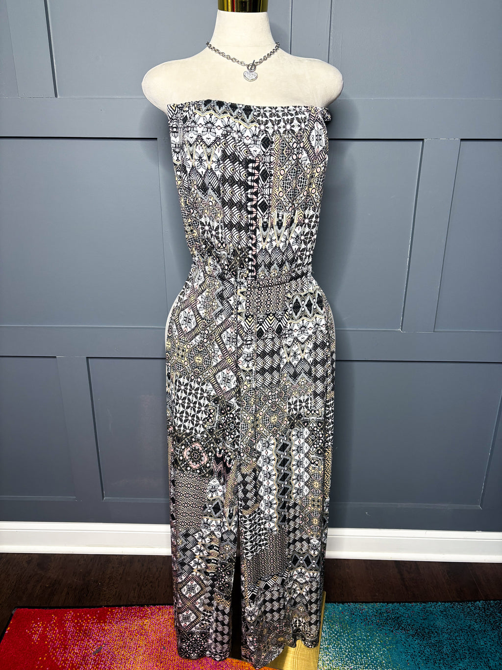 Abstract Tube Jumpsuit, M