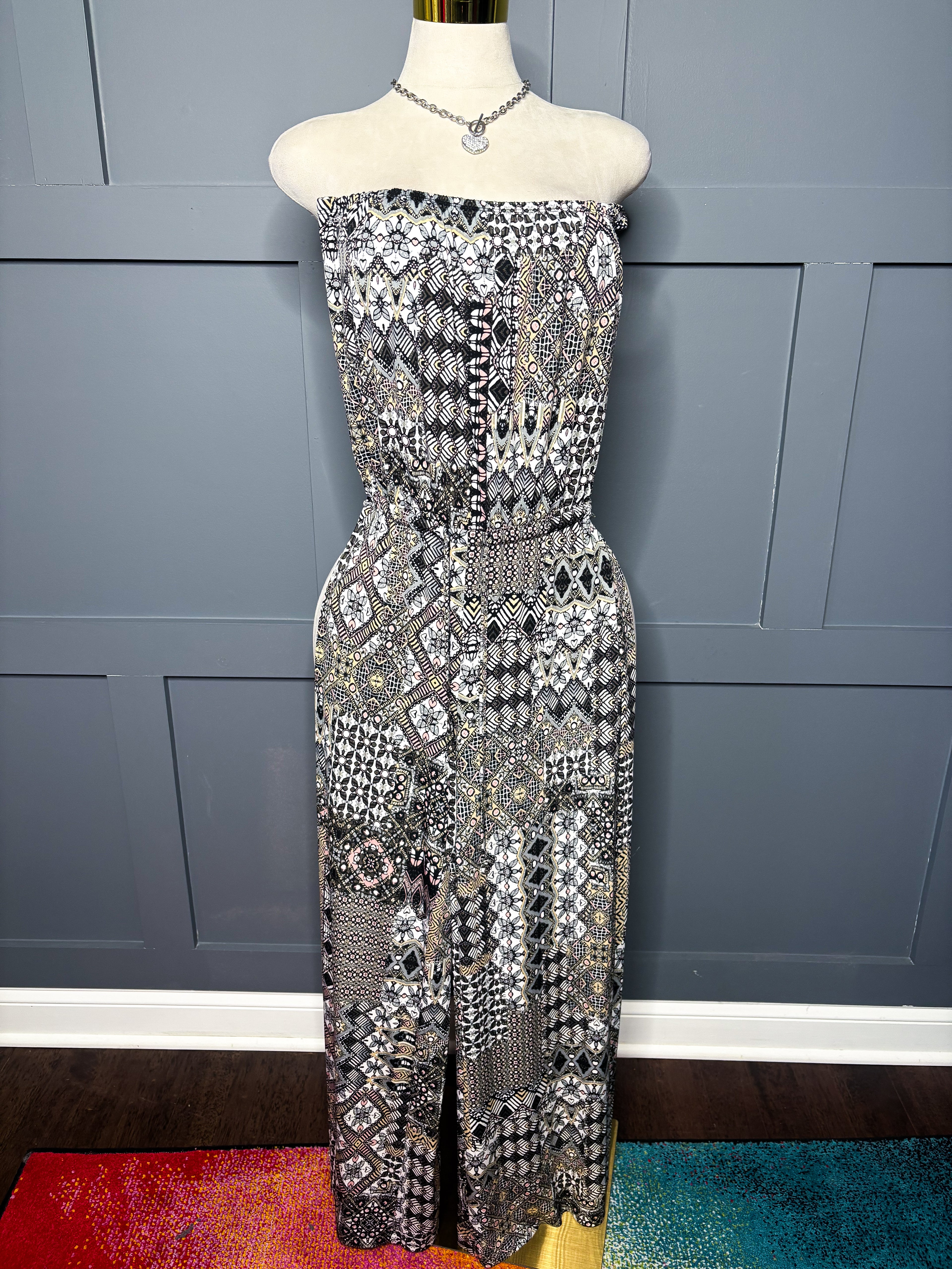 Abstract Tube Jumpsuit, M