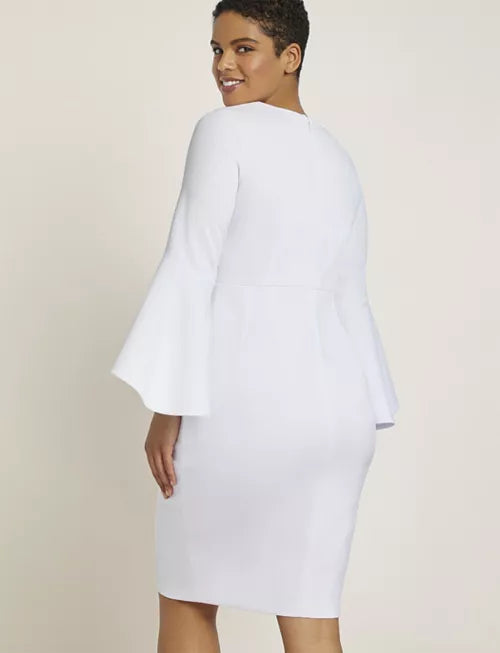 Eloquii Flare Sleeve Scuba Dress, Size 18