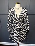 Zebra Print Pleated Dress, XL