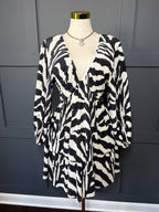 Zebra Print Pleated Dress, XL