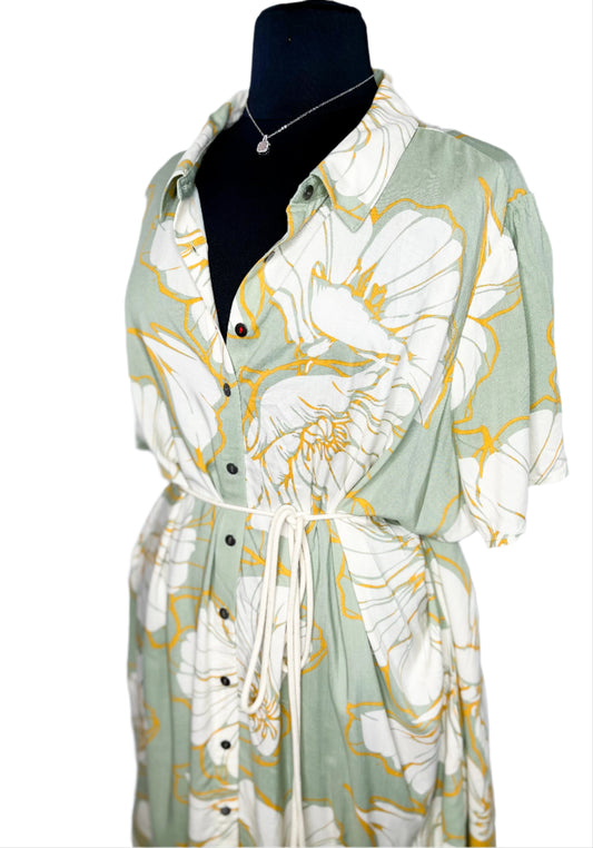 New Peace Love Floral Dress, 4X/5X