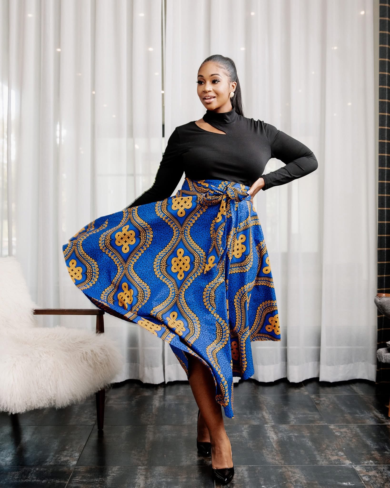 African Print Skirt, XXL