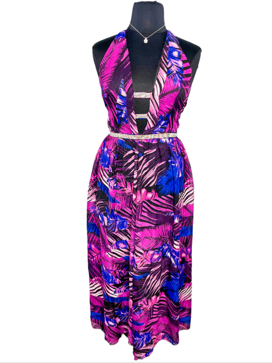 New Tropical Rhinestone Caged Dress, 18W