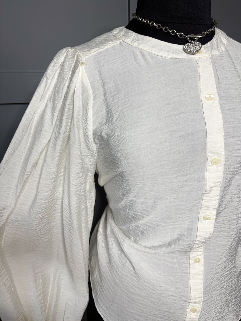 New textured button up blouse, 16/18