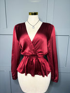 Michael Kors Satin Peplum Top, XL