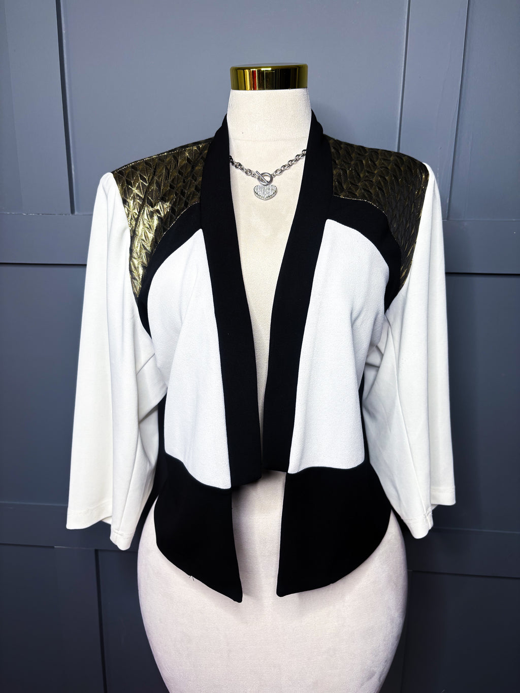 City Chic Metallic Blazer, 18/20