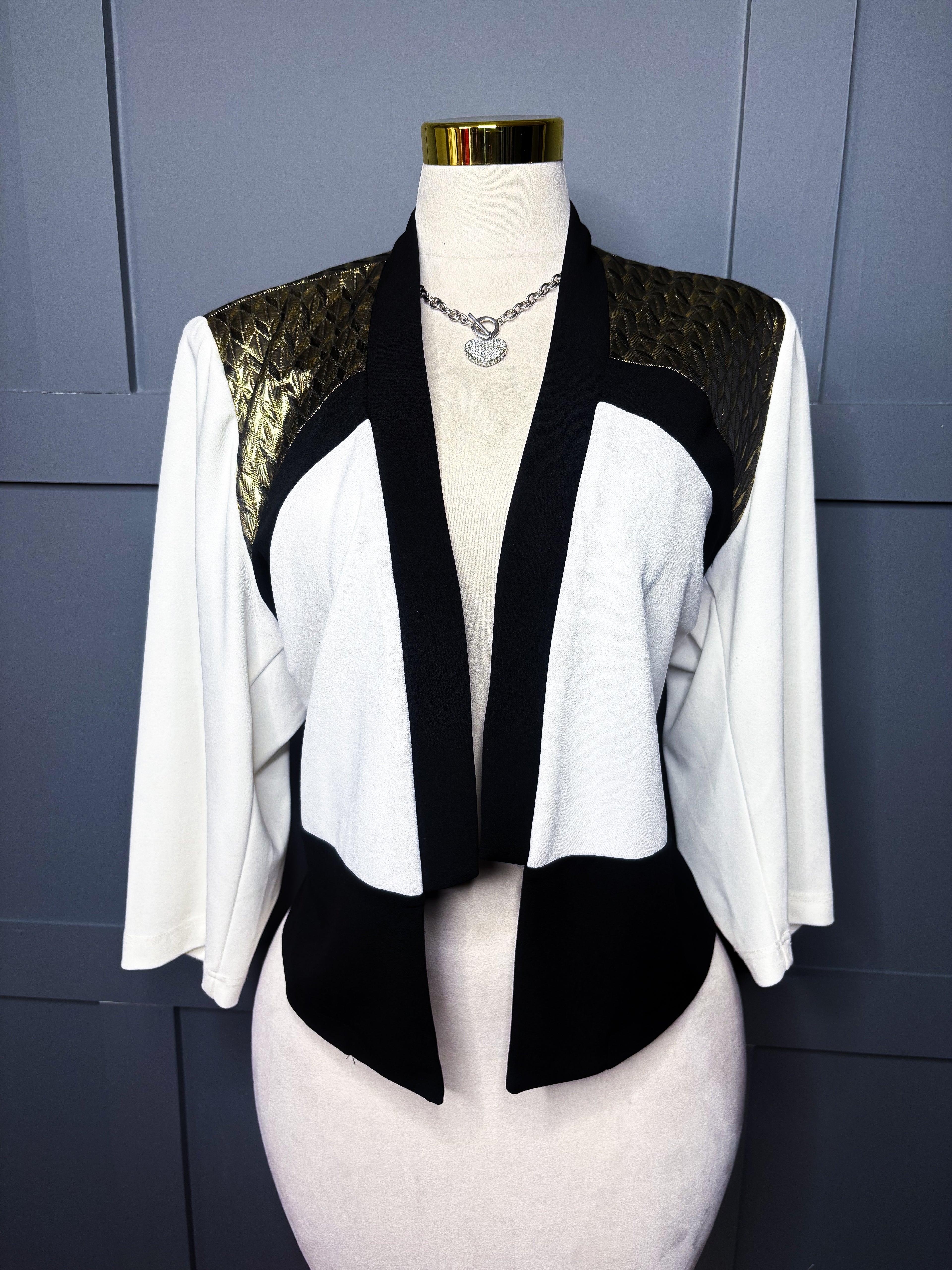 City Chic Metallic Blazer, 18/20