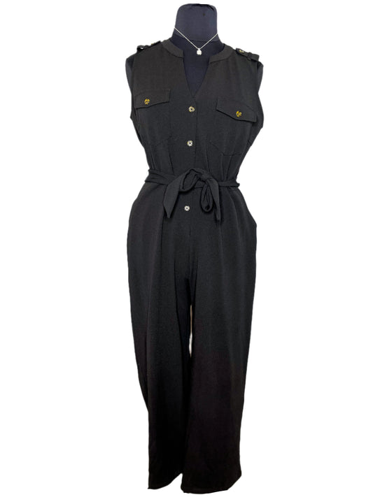 New Worthington Button Tie Jumpsuit, 16W/18W