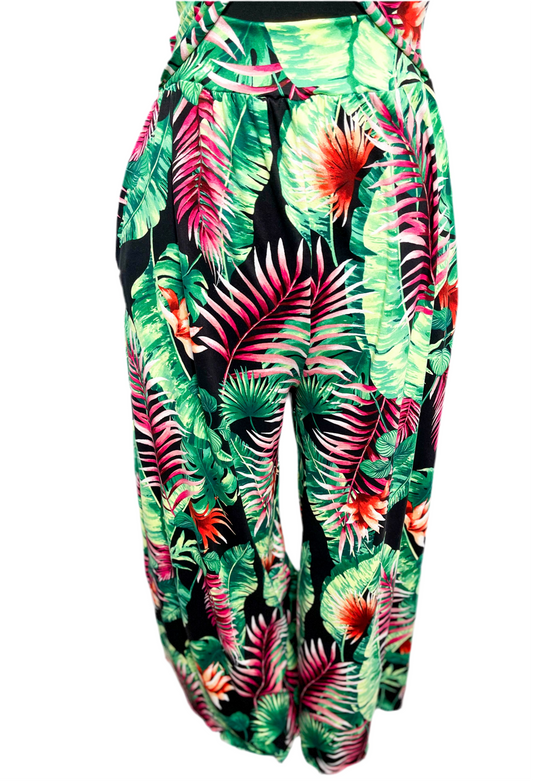 New Tropical Halter Jumpsuit, Fits 14W-18W