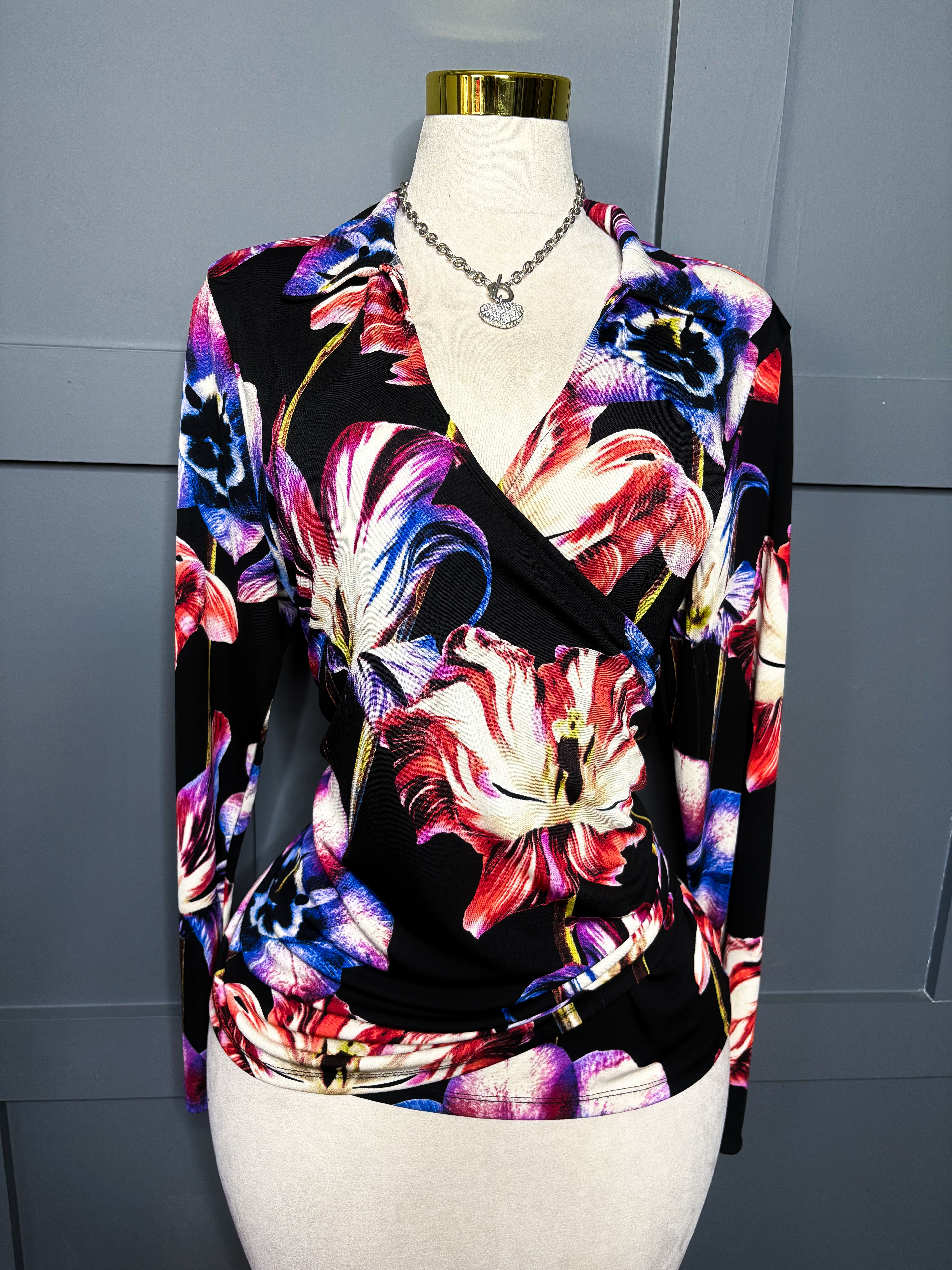 INC floral Surplice Blouse, 1X