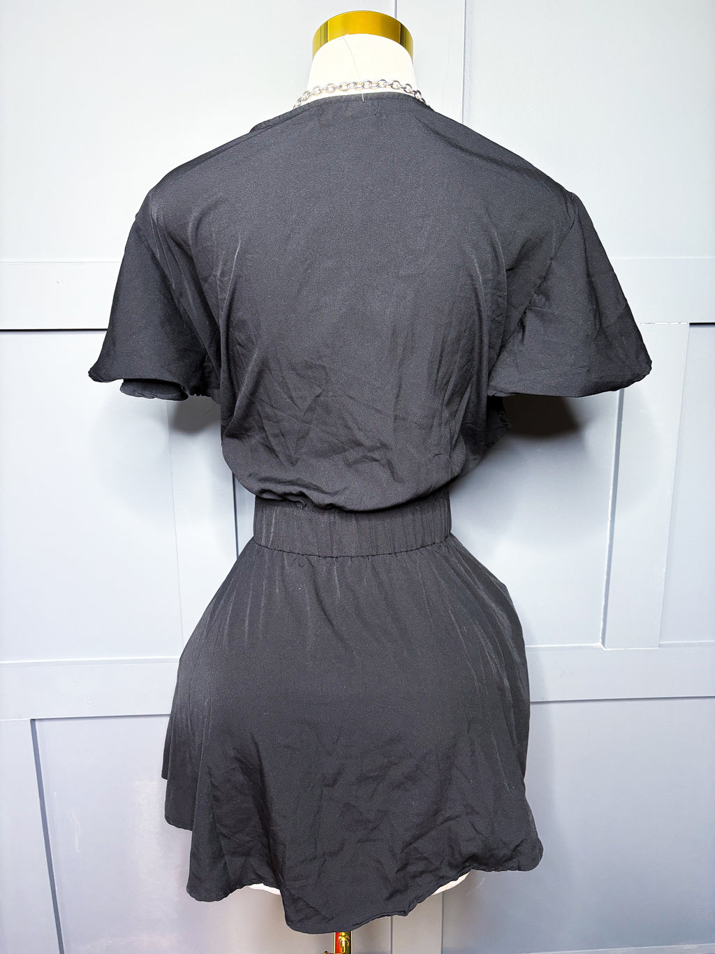 New Black Ruffle Peplum Blouse, 3X