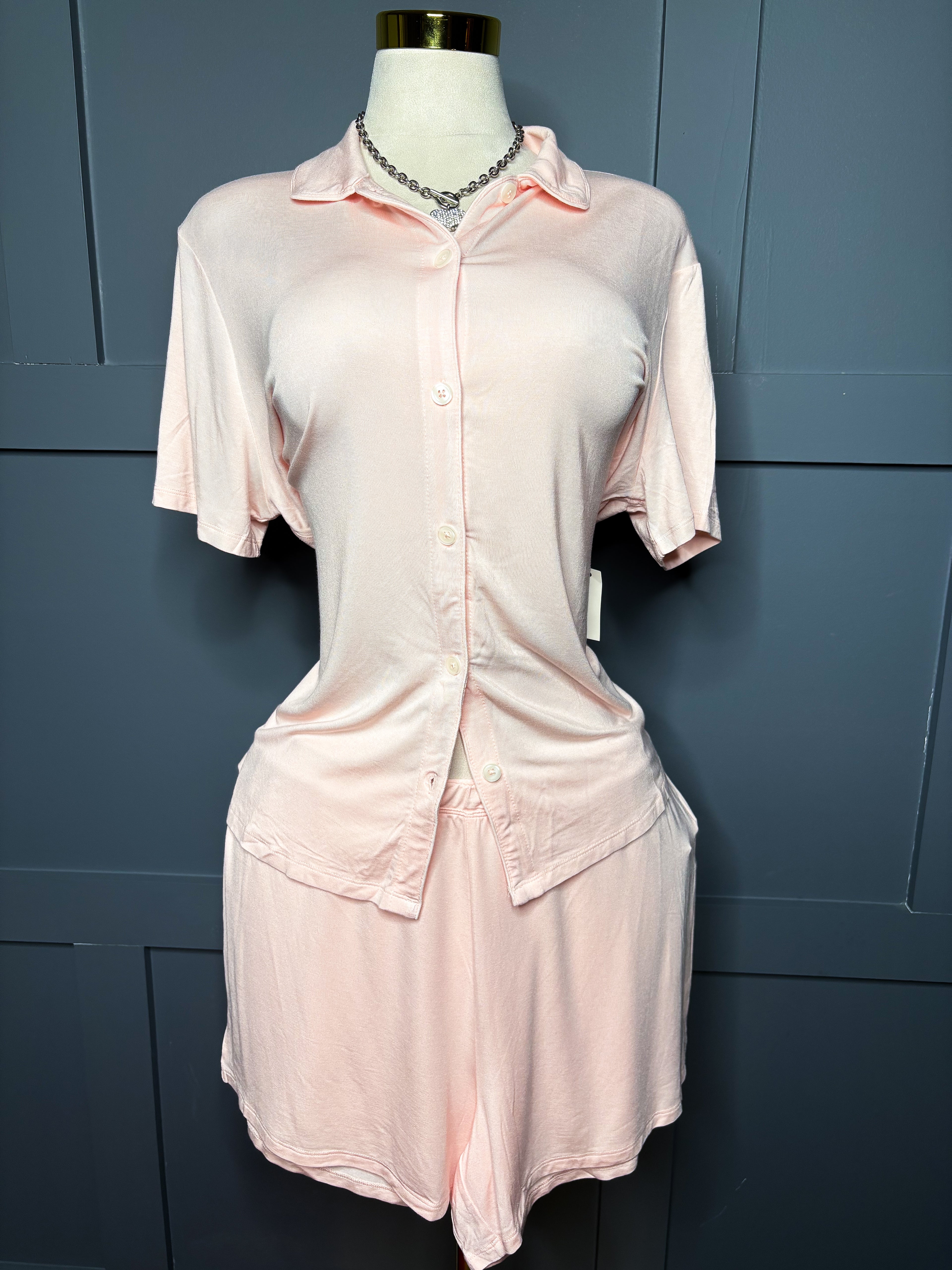 New LT Pink Two Piece PJ Set, XL