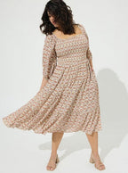 Torrid Midi Gauze Off The Shoulder Tiered Dress, 3X