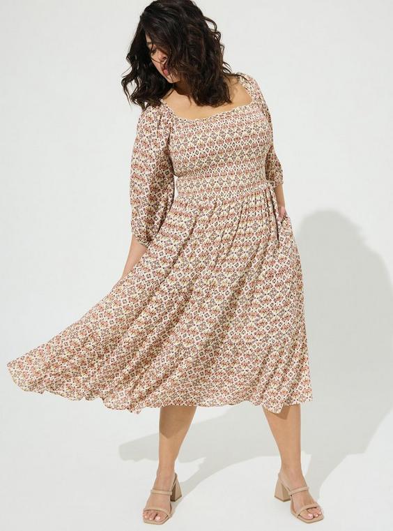 Torrid Midi Gauze Off The Shoulder Tiered Dress, 3X