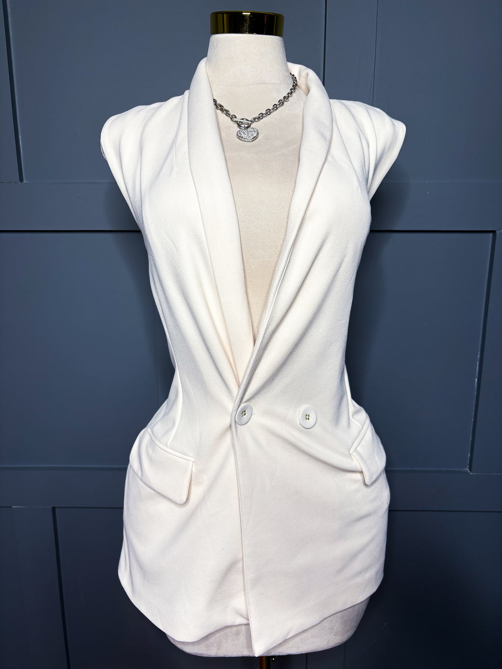 Cream Vest Blazer, L/XL