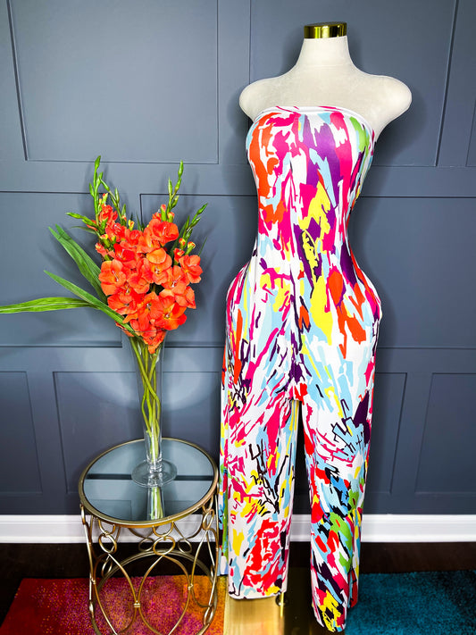 Abstract Tube Jumpsuit, XL