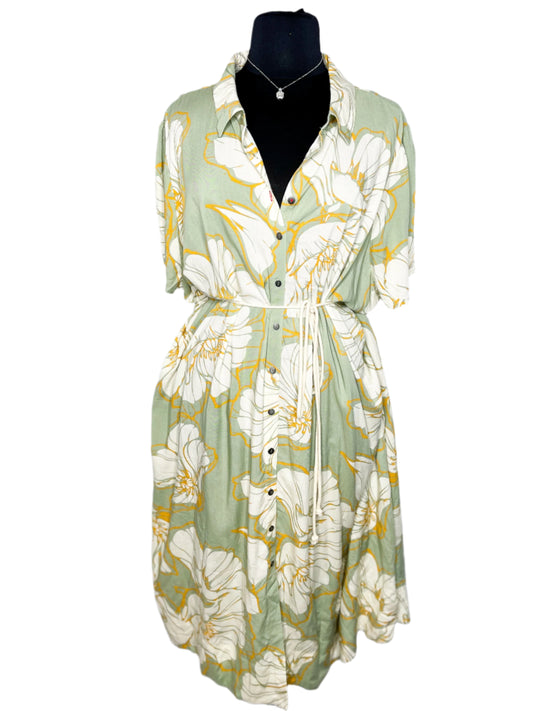 New Peace Love Floral Dress, 4X/5X