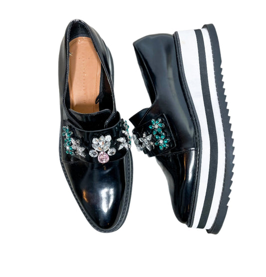Jewel Strap Platform Loafers, 8